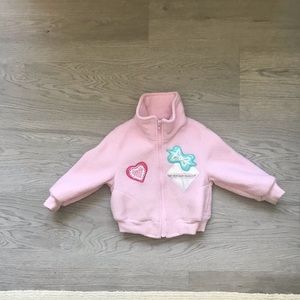 Vintage 90s Girls Pink London Fog Polar Fleece Pink Zip Up Jacket Coat, Size 2T